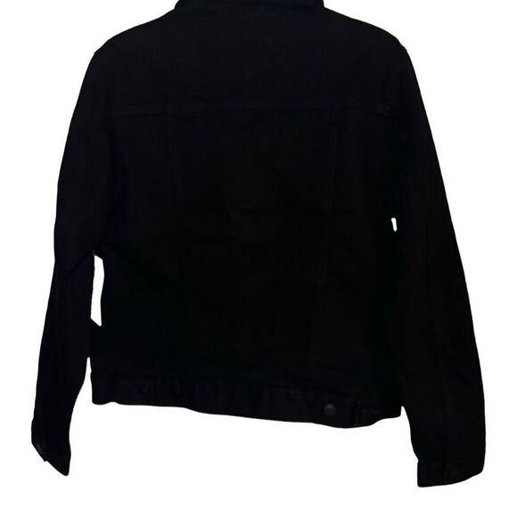 "NEW" Black denim jacket, ladies size med(8-10) by time and true - Picture 8 of 10